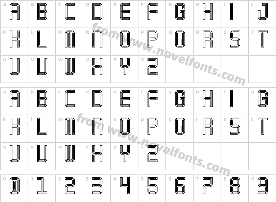 Linestrider RegularCharacter Map