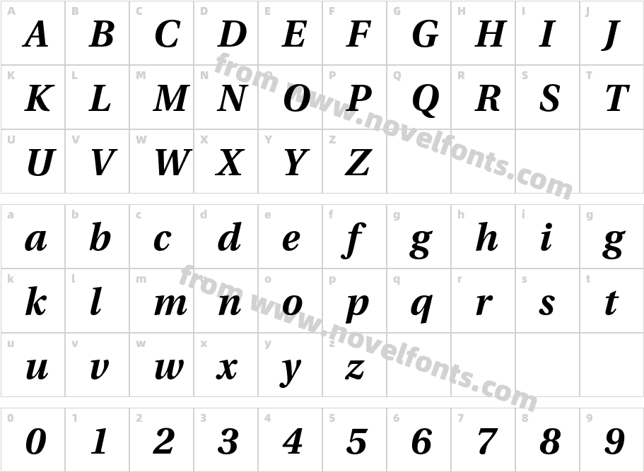 LinguisticsPro-BoldItalicCharacter Map