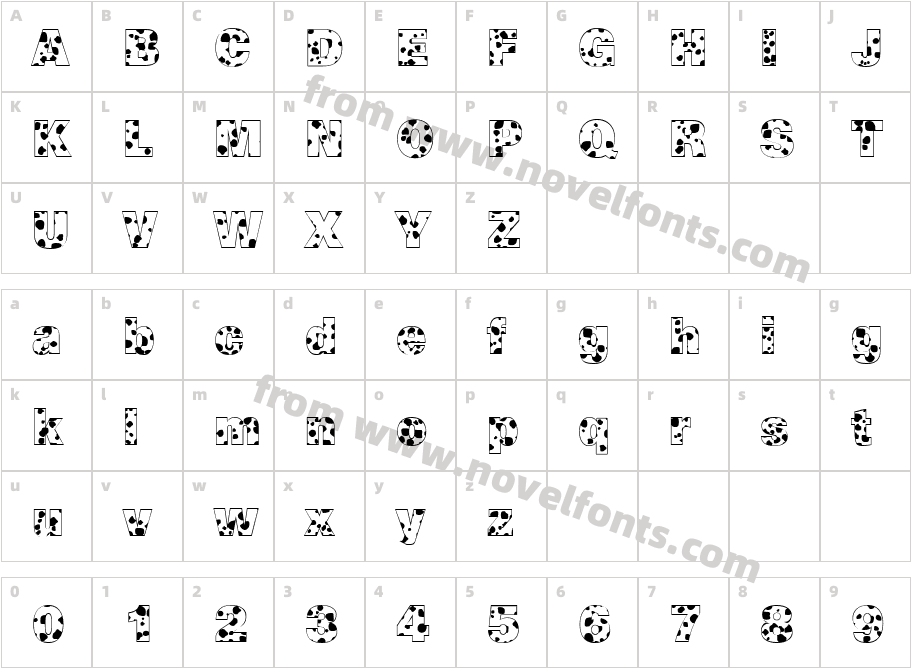 Cow-Spots RegularCharacter Map