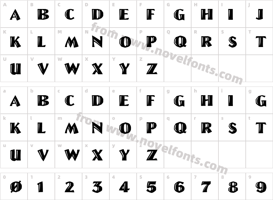 LinoLetterCutCharacter Map