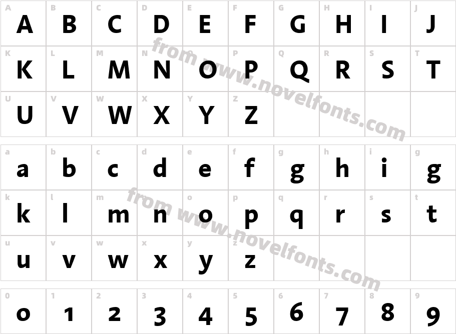 Linotype Aroma BoldCharacter Map