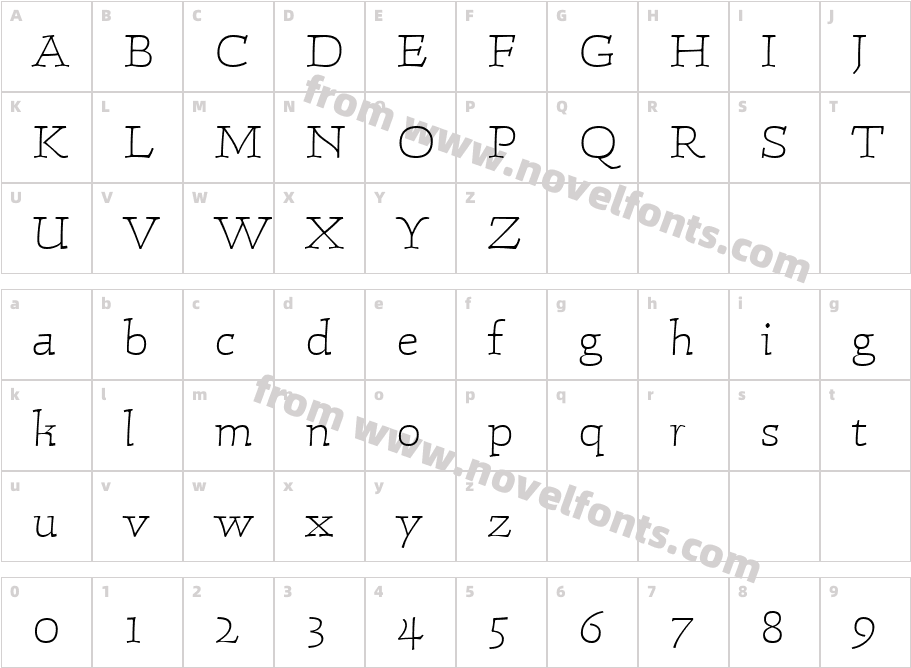 Linotype Conrad LightCharacter Map