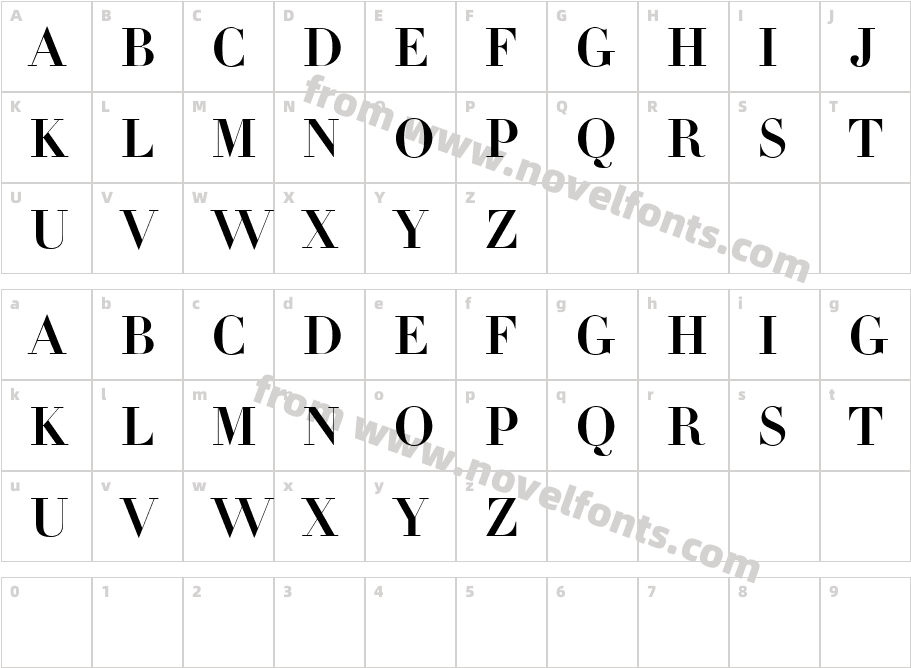 Linotype Didot InitialsCharacter Map