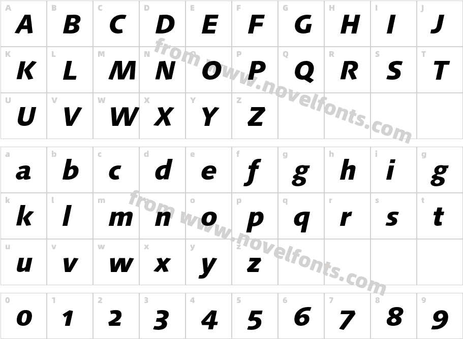 LinotypeSyntaxOsF-HeavyItCharacter Map