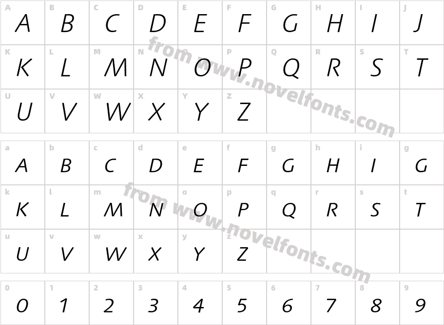 LinotypeSyntaxSC-LightItCharacter Map