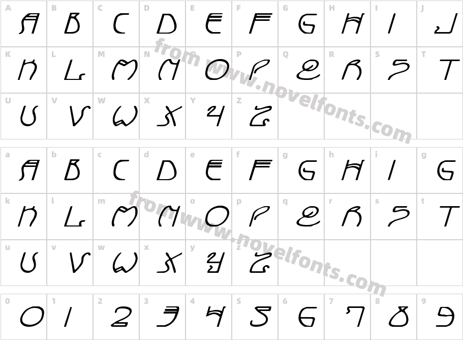 Coyote Deco ExpItalCharacter Map