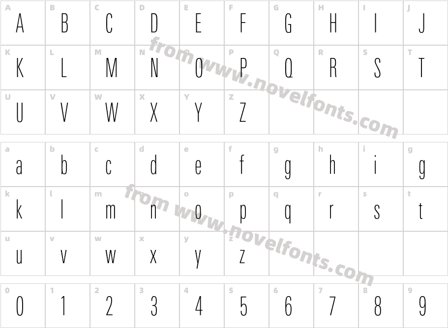 LinotypeUnivers-CompThinCharacter Map