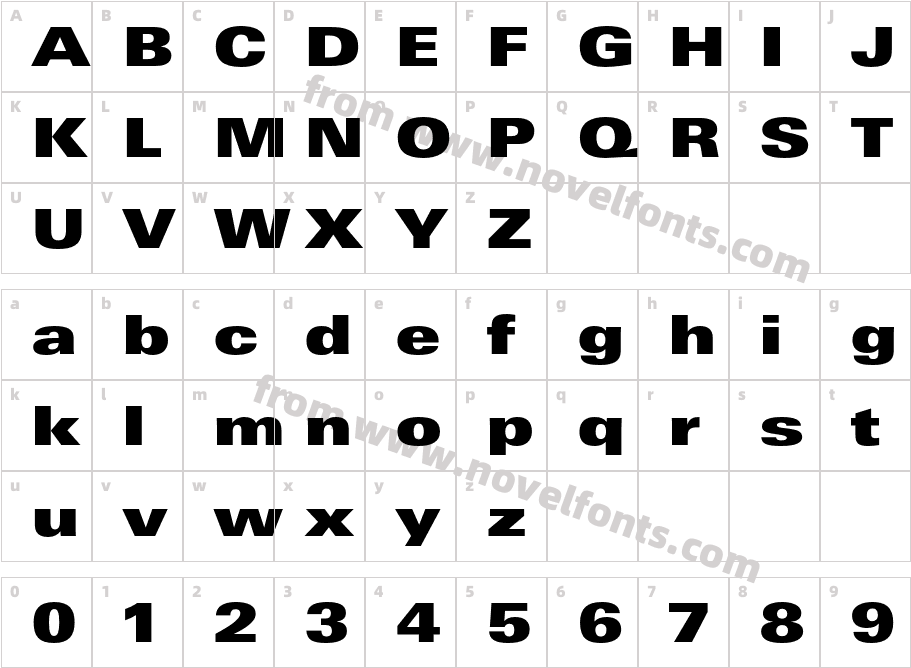 LinotypeUnivers-ExtdXBlackCharacter Map