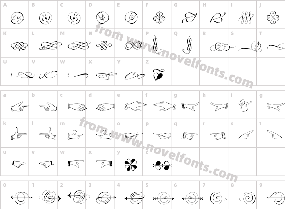 LinotypeZapfinoOrnamentsCharacter Map