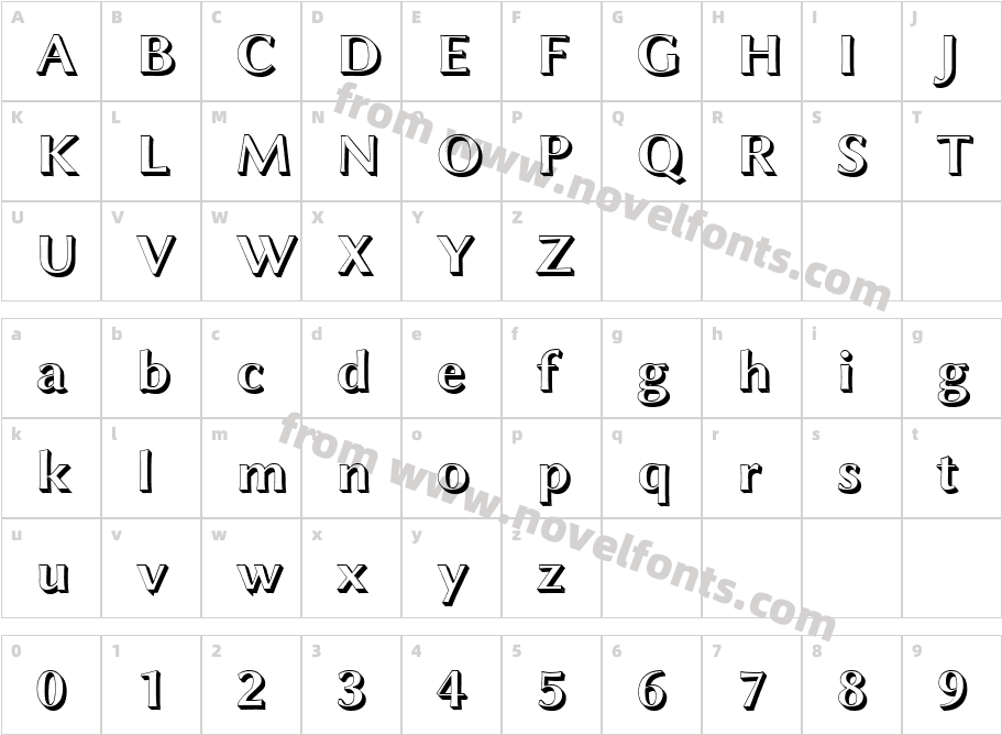 Linux Biolinum Shadow BoldCharacter Map