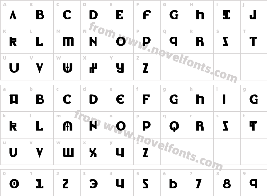 Lionheart BoldCharacter Map