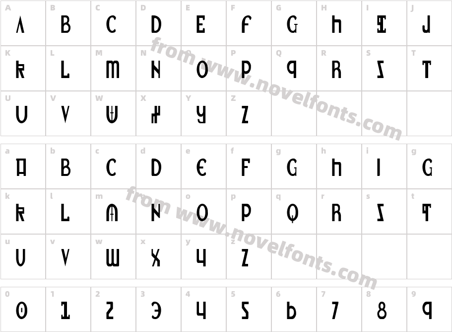 Lionheart CondensedCharacter Map