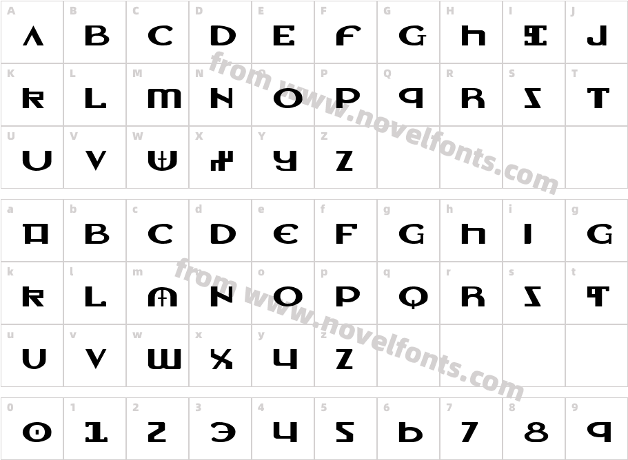 Lionheart ExpandedCharacter Map