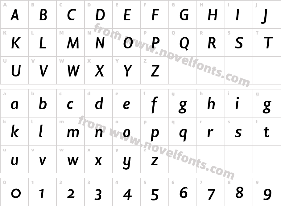 LisboaSansOSF-BoldItalicCharacter Map