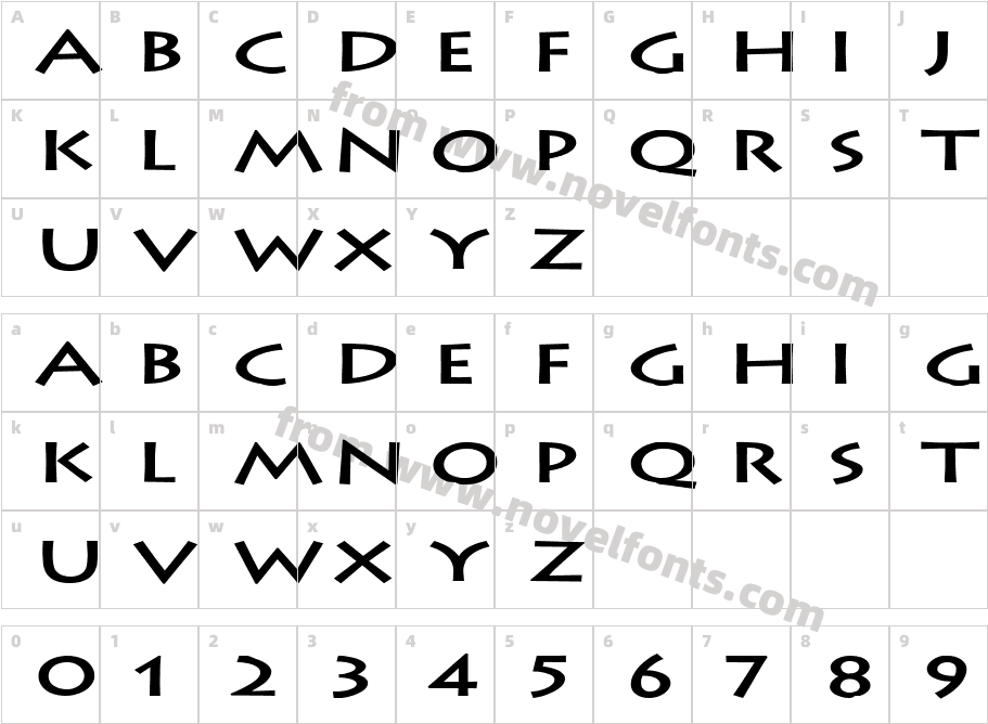 Liste Extended BoldCharacter Map