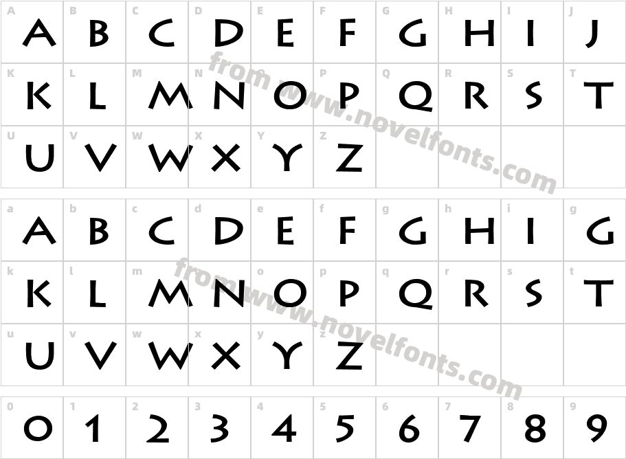 Liste Wide BoldCharacter Map