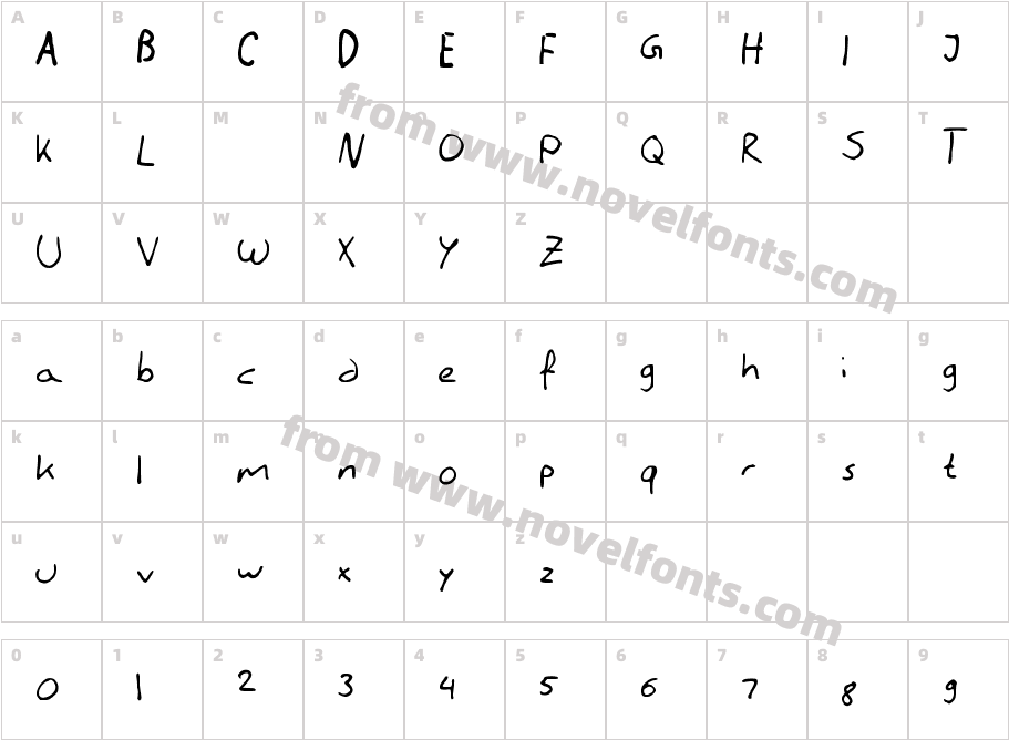 Literally HandwritingCharacter Map