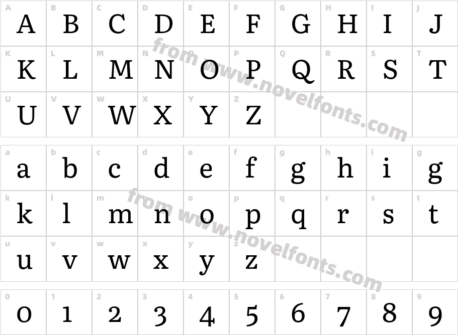 Literata Book RegularCharacter Map