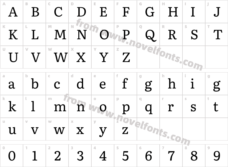 Literata RegularCharacter Map