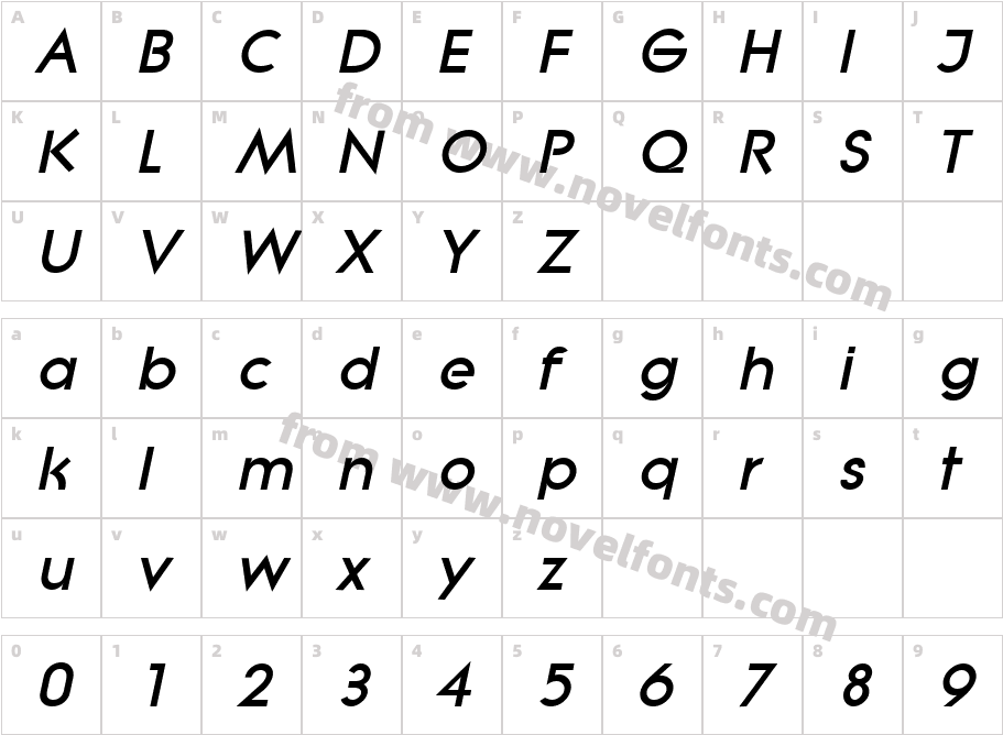 LitheExtrabold ItalicCharacter Map