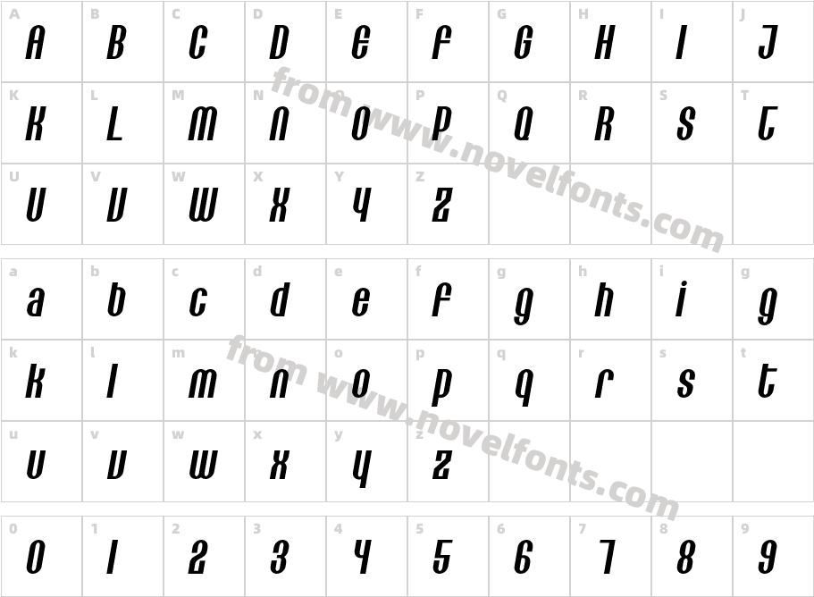 Lithia-BoldItalicCharacter Map