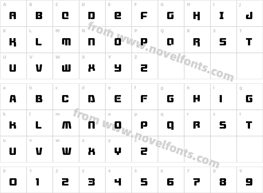 Livewired CondensedCharacter Map