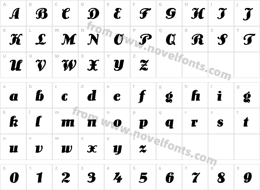 Lo-Type (R) Medium ItalicCharacter Map