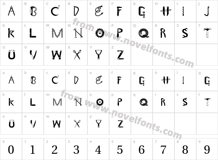 CraftsmanSCapsSSK RegularCharacter Map