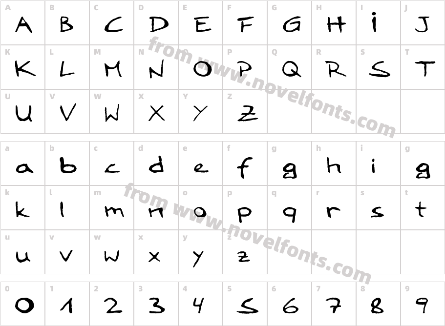 LoddyFontCharacter Map