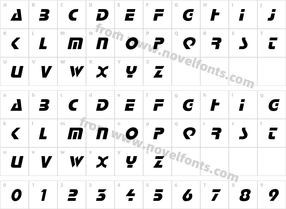 Logan ItalicCharacter Map