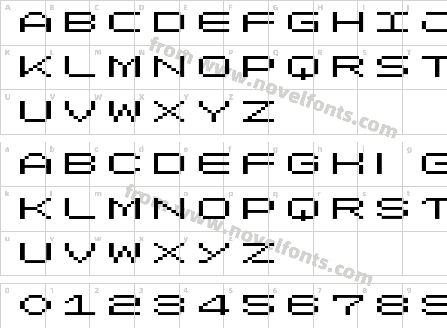 LomoWallPixel LT Std 0Character Map