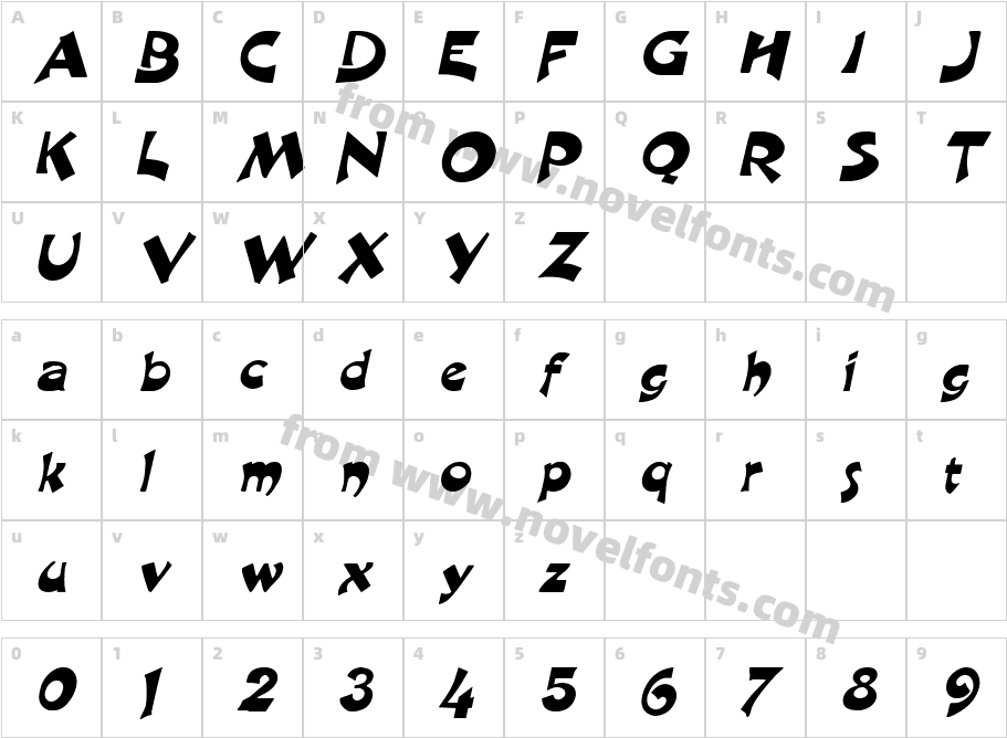 CraneCharacter Map