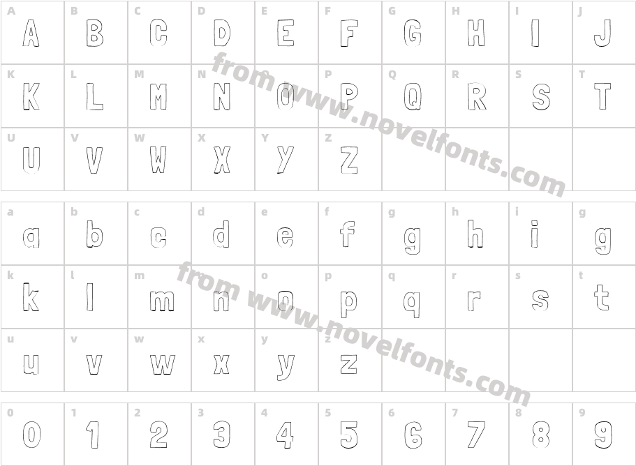 LondrinaOutline-RegularCharacter Map