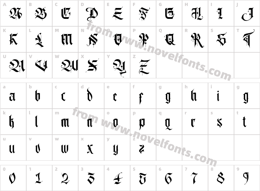 Lordish RegularCharacter Map