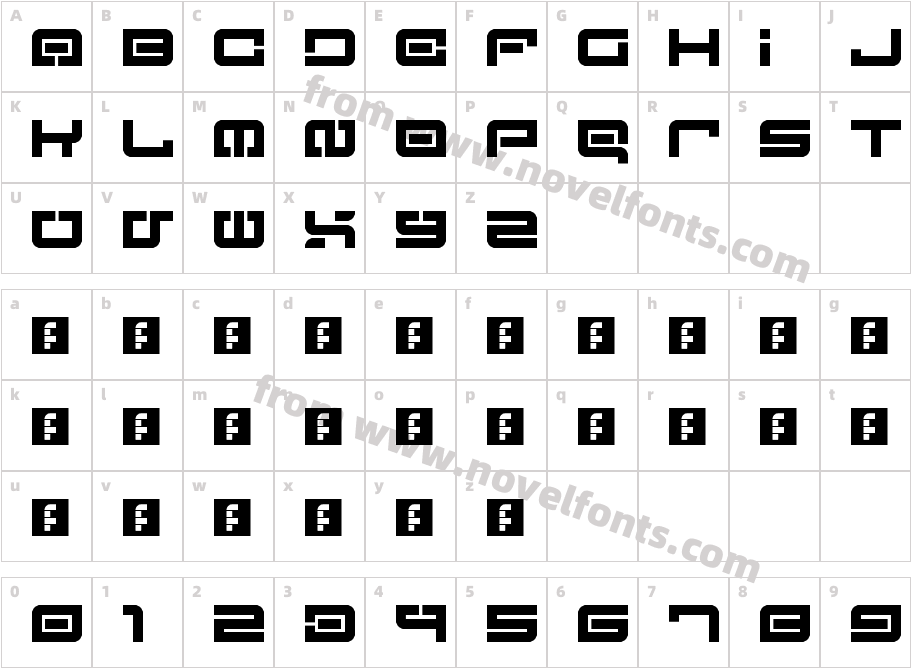 Lost in Future RegularCharacter Map