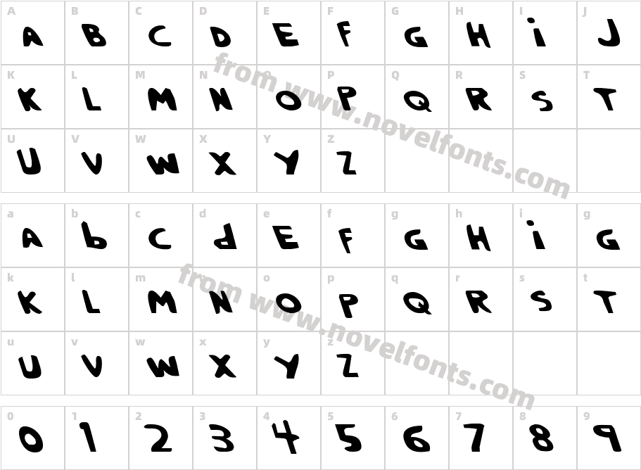 Crappity-Crap-Crap LeftalicCharacter Map