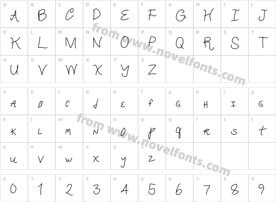 Crappy FontCharacter Map