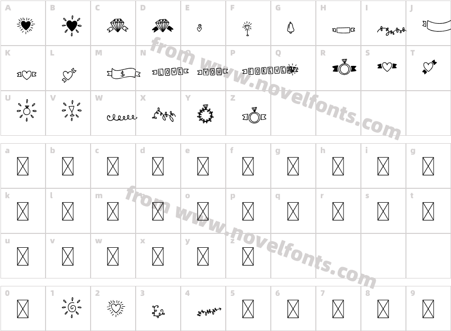 LoveOrnamentsRegularCharacter Map