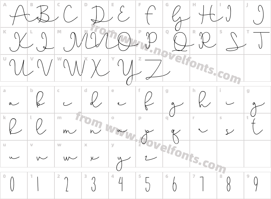 LovelyMonolineRegularCharacter Map