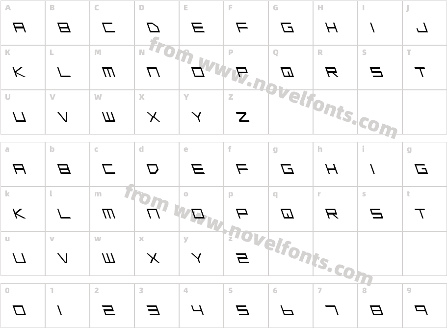 Low Gun Screen LeftalicCharacter Map