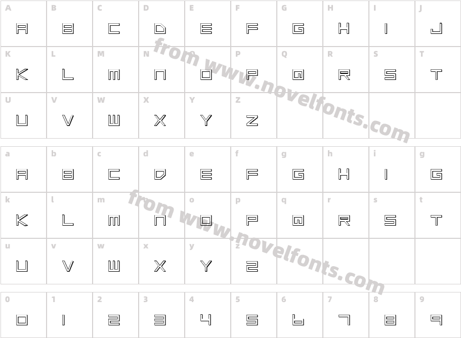 Low Gun Screen OutlineCharacter Map