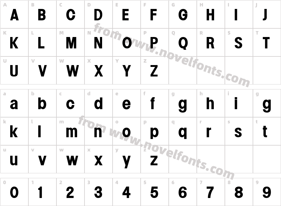 Lowball Bold SubheadCharacter Map