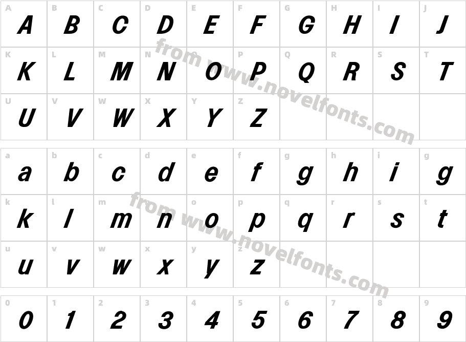 Lowball Neue Semibold ItalicCharacter Map