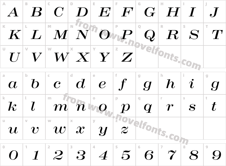 CrawModern-ItlCharacter Map