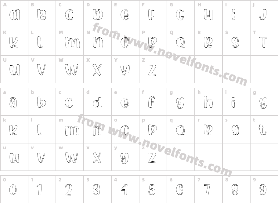 Luar Galaxy OutlineCharacter Map