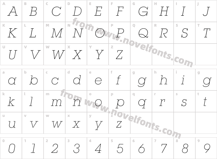 LubalinBQ-ExtraLightObliqueCharacter Map