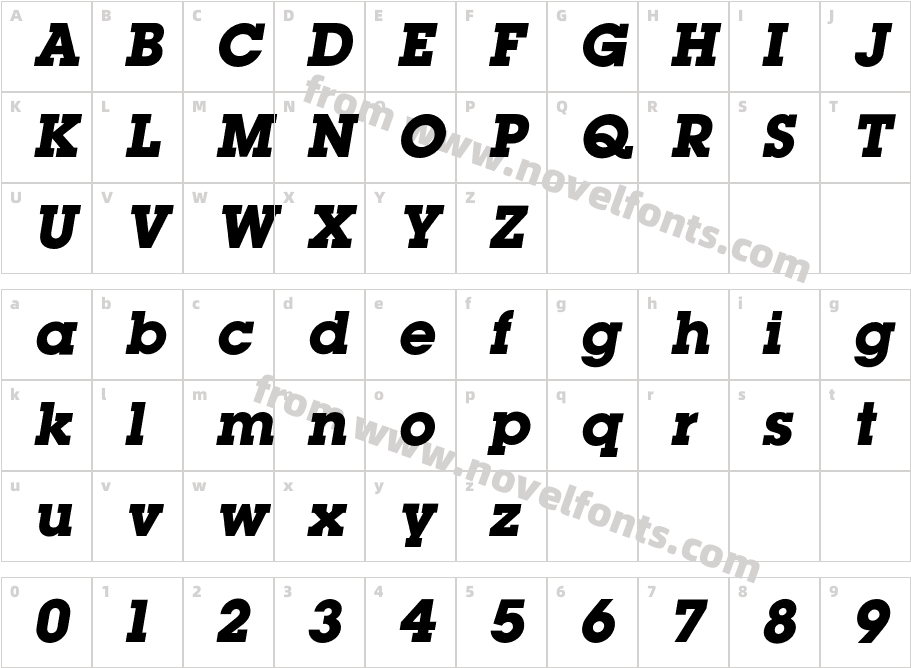 LubalinBoldObliqueCharacter Map