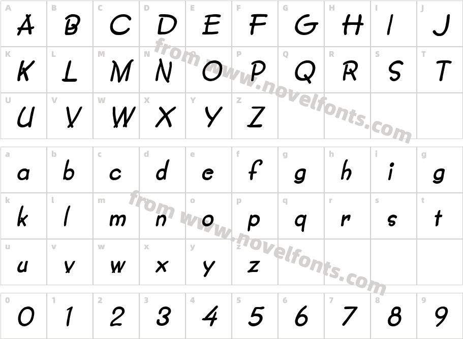 Crayon  Bold ItalicCharacter Map