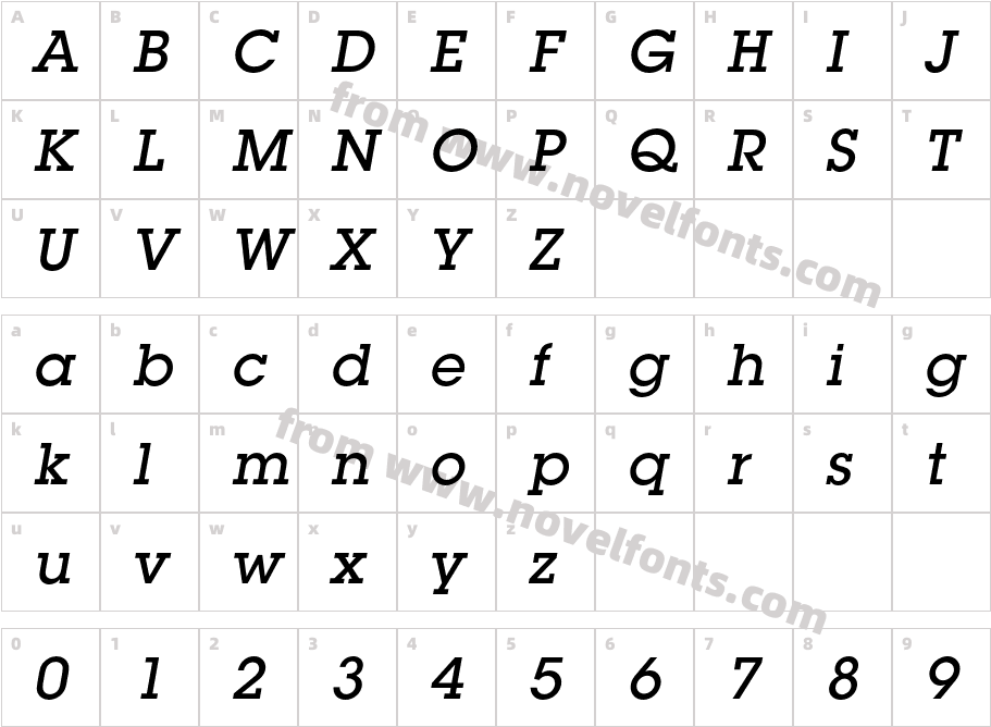 LubalinGraphStd-MediumObliqueCharacter Map