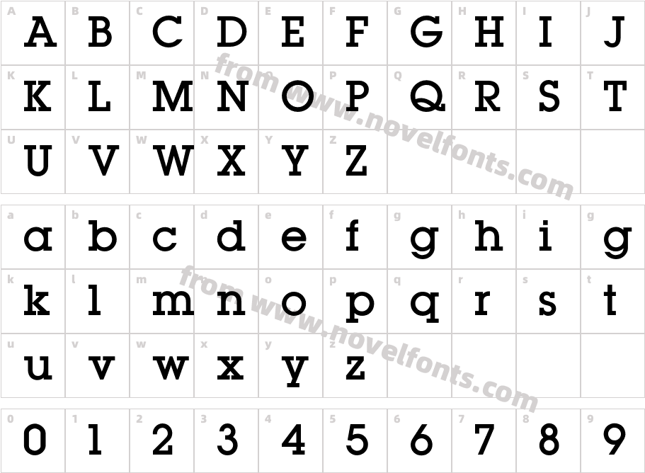 LubalinMediumCharacter Map